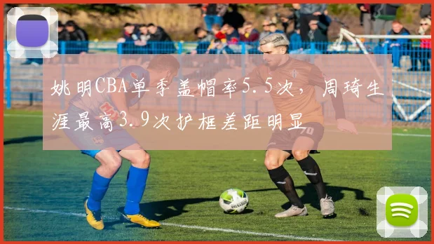 姚明CBA单季盖帽率5.5次,周琦生涯最高3.9次护框差距明显